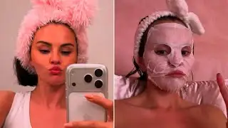 Selena Gomez in Bunny Ears & Face Mask 😂💅 Lately Insta Fun!