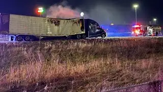 Semi fire closes Singing Hills exit on I-29 Southbound