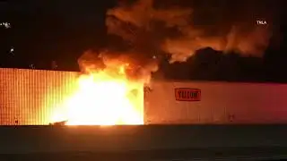 Semi Truck Fire Shuts Down 5fwy in Burbank