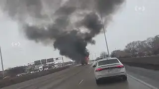 Semi-truck fire shuts down outbound Stevenson Expressway during evening rush hour