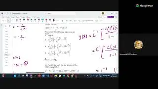 Semmozhi IAS Academy - Maths - Integral Equations CSIR PYQ - Class 7