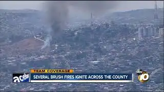 Several brush fires ignite across the county