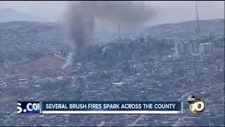Several brush fires spark in San Diego County