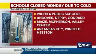 Several schools across Kansas close on Monday due to cold