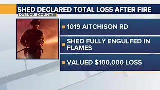Shed declared total loss after Dubuque County fire