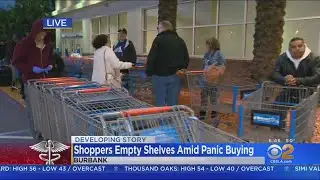 Shoppers Line Up Hours Before Stores Open As Panic-Buying Continues