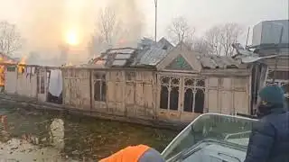 Short Circuit’ Triggers Blaze, House Boat Worth Over Rs 2 Crore Destroyed in Dal Lake