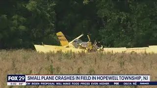 Single engine crop duster makes emergency landing in South Jersey, pilot hospitalized