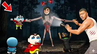 Siren Head Ghost Found Shinchan Doraemon Franklin in Gta v in Telugu