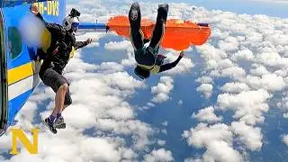 Skydiver Left Dangling From Airplane