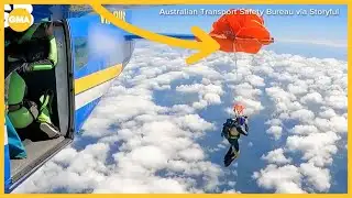 Skydiver survives terrifying midair mishap in stunning video