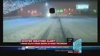 Slick roads due to heavy snowfall