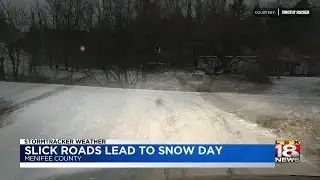 Slick Roads Lead To Snow Day