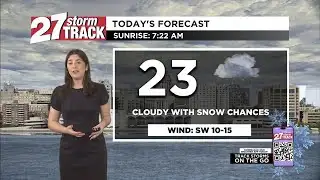 Slightly warmer with snow chances before big cool down