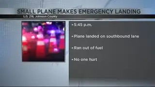 Small plane makes emergency landing in Johnson County