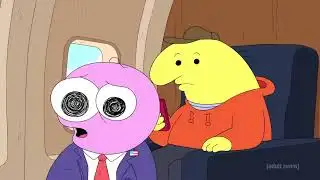 Smiling friends dude check the news…