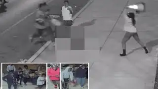 Smiling Teens Caught on Camera Accident Elderly Man With Traffic Cone Video