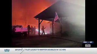 Smith County firefighters battling burning home near Tyler Pounds