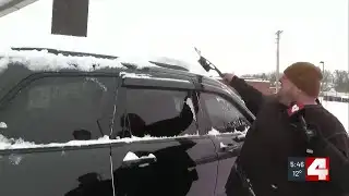 Snow and cold temps did not stop locals from being out and about Sunday