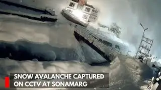 Snow avalanche captured on CCTV at Sonamarg