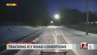Snow-covered central NC roads becoming ice Sunday night