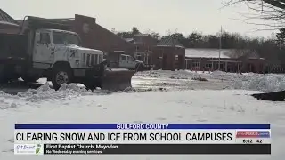 Snow, ice being cleared from school campuses in Guilford County