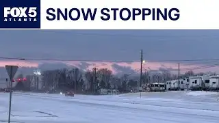 Snow tapers down in North Georgia