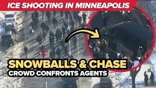 Snowballs fly as crowd confronts agents in Minneapolis after ICE shooting