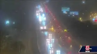 Snowflakes flying in Boston