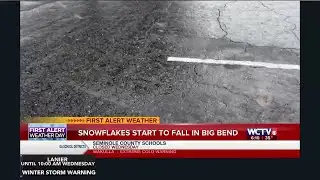 Snowflakes start to fall in the Big Bend