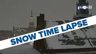 Snowstorm time lapse at Ohio college campus