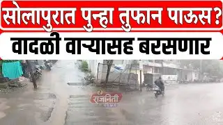 Solapur Rain News : सोलापुरात मुसळधार पावसाची शक्यता हवामान विभागाचा इशारा। Rajniti News