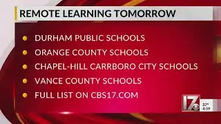 Some Central NC school districts on remote learning Wednesday