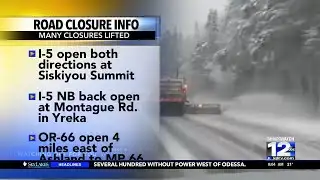 Some road closures opened back up on Sunday morning