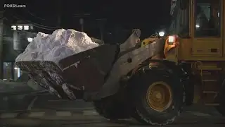 Southington crews remove large piles of snow from Main Street