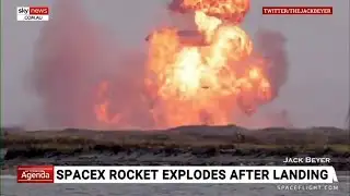 SpaceX rocket explodes after landing