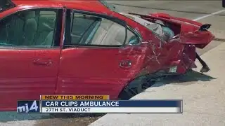 Speeding driver hits ambulance in overnight accident