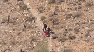 Spinning stretcher during chopper rescue - AP Video