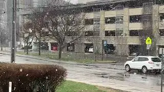Springtime Snow Falls on Ottawa