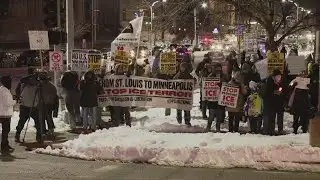 St. Louis protesters brave frigid cold to demand end to ICE crackdown