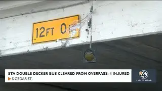 STA double decker bus cleared from overpass; 4 injured
