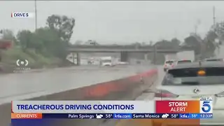Storm Alert: 5 Freeway submerged under floodwaters