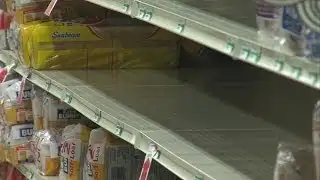 Storm Wipes Out Grocery Store Shelves