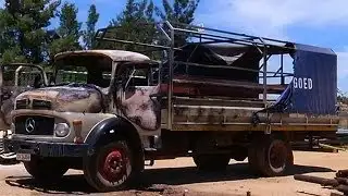 Striking farm workers set fire to fields and a truck