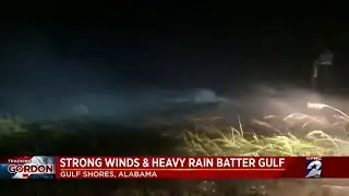 Strong winds and heavy rain batter Gulf