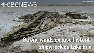 Strong winds expose historic shipwreck on Lake Erie
