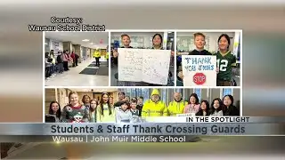 Students and Staff Thank Crossing Guards at John Muir Middle School