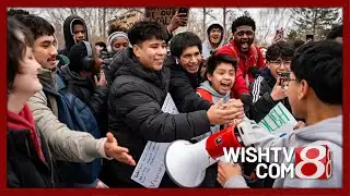 Students at several Indianapolis area high schools stage anti-ICE walkouts