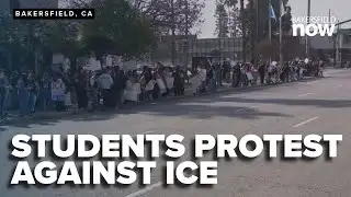 Students protest against ICE in Bakersfield amid "National Shutdown"