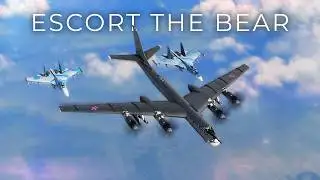 SU-27 Flankers Protecting TU-95 Bear Near The Border | DCS World